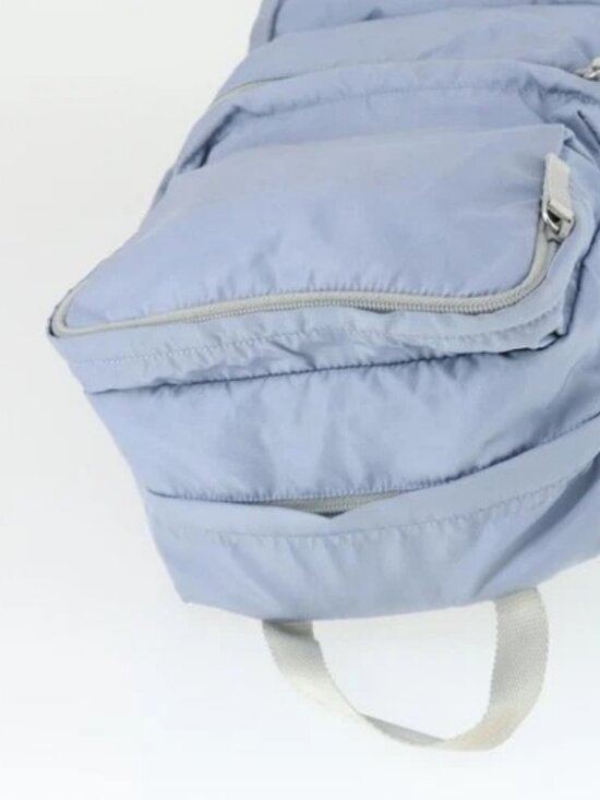 PRADA Backpack Nylon Light Blue Silver Auth 169576 main image 5